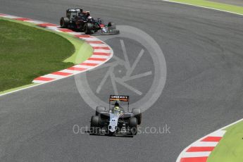 World © Octane Photographic Ltd. Sahara Force India VJM09 - Sergio Perez and McLaren Honda MP4-31 – Jenson Button. Sunday 15th May 2016, F1 Spanish GP Race, Circuit de Barcelona Catalunya, Spain. Digital Ref :