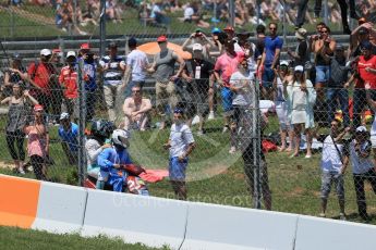 World © Octane Photographic Ltd. Nico Rosberg and the fans at turn 5. Sunday 15th May 2016, F1 Spanish GP Race, Circuit de Barcelona Catalunya, Spain. Digital Ref :