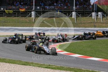 World © Octane Photographic Ltd. Sahara Force India VJM09 - Sergio Perez. Sunday 15th May 2016, F1 Spanish GP Race, Circuit de Barcelona Catalunya, Spain. Digital Ref :