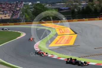 World © Octane Photographic Ltd. Scuderia Toro Rosso STR11 – Carlos Sainz leads the 2 Ferraris. Sunday 15th May 2016, F1 Spanish GP Race, Circuit de Barcelona Catalunya, Spain. Digital Ref :