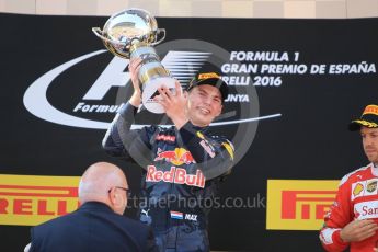 World © Octane Photographic Ltd. Red Bull Racing RB12 – Max Verstappen. Sunday 15th May 2016, F1 Spanish GP Podium, Circuit de Barcelona Catalunya, Spain. Digital Ref :