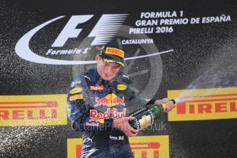 World © Octane Photographic Ltd. Red Bull Racing RB12 – Max Verstappen. Sunday 15th May 2016, F1 Spanish GP Podium, Circuit de Barcelona Catalunya, Spain. Digital Ref :