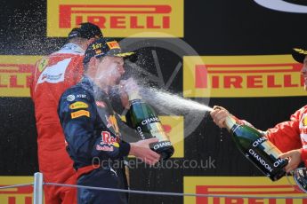 World © Octane Photographic Ltd. Red Bull Racing RB12 – Max Verstappen. Sunday 15th May 2016, F1 Spanish GP Podium, Circuit de Barcelona Catalunya, Spain. Digital Ref :