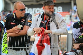 World © Octane Photographic Ltd. Max Verstappen fans. Sunday 15th May 2016, F1 Spanish GP Podium, Circuit de Barcelona Catalunya, Spain. Digital Ref :