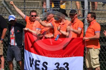 World © Octane Photographic Ltd. Max Verstappen fans. Sunday 15th May 2016, F1 Spanish GP Podium, Circuit de Barcelona Catalunya, Spain. Digital Ref :