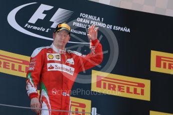 World © Octane Photographic Ltd. Scuderia Ferrari SF16-H – Kimi Raikkonen. Sunday 15th May 2016, F1 Spanish GP Podium, Circuit de Barcelona Catalunya, Spain. Digital Ref :