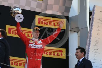 World © Octane Photographic Ltd. Scuderia Ferrari SF16-H – Sebastian Vettel. Sunday 15th May 2016, F1 Spanish GP Podium, Circuit de Barcelona Catalunya, Spain. Digital Ref :