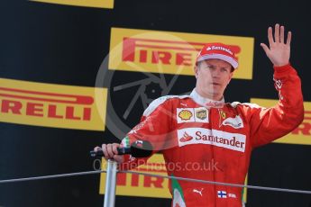 World © Octane Photographic Ltd. Scuderia Ferrari SF16-H – Kimi Raikkonen. Sunday 15th May 2016, F1 Spanish GP Podium, Circuit de Barcelona Catalunya, Spain. Digital Ref :