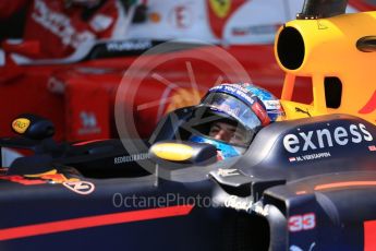 World © Octane Photographic Ltd. Red Bull Racing RB12 – Max Verstappen. Sunday 15th May 2016, F1 Spanish GP Parc Ferme, Circuit de Barcelona Catalunya, Spain. Digital Ref :