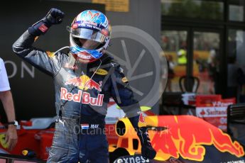 World © Octane Photographic Ltd. Red Bull Racing RB12 – Max Verstappen. Sunday 15th May 2016, F1 Spanish GP Parc Ferme, Circuit de Barcelona Catalunya, Spain. Digital Ref :