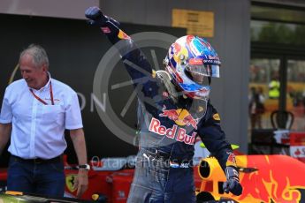 World © Octane Photographic Ltd. Red Bull Racing RB12 – Max Verstappen. Sunday 15th May 2016, F1 Spanish GP Parc Ferme, Circuit de Barcelona Catalunya, Spain. Digital Ref :