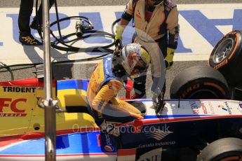 World © Octane Photographic Ltd. Trident - GP2/11 –Philo Paz Armand retires. Sunday 15th May 2016, GP2 Race 2, Circuit de Barcelona Catalunya, Spain. Digital Ref : 1551CB1D0973