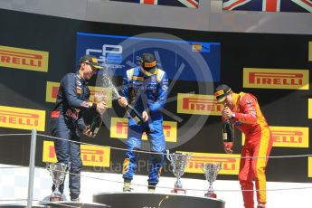 World © Octane Photographic Ltd. DAMS – Alex Lynn (1st), Prema Racing Pierre Gasly (2nd) and Racing Engineering – Jordan King (3rd). Sunday 15th May 2016, GP2 Race 2, Circuit de Barcelona Catalunya, Spain. Digital Ref :1551CB1D1166