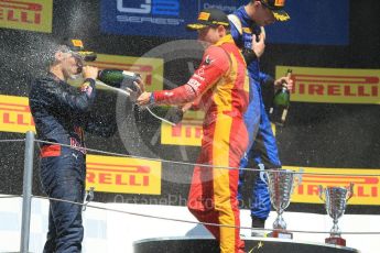 World © Octane Photographic Ltd. DAMS – Alex Lynn (1st), Prema Racing Pierre Gasly (2nd) and Racing Engineering – Jordan King (3rd). Sunday 15th May 2016, GP2 Race 2, Circuit de Barcelona Catalunya, Spain. Digital Ref :1551CB1D1209