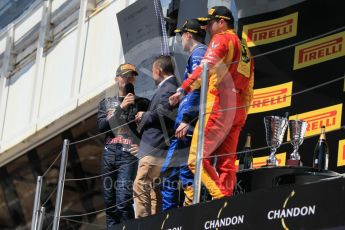 World © Octane Photographic Ltd. DAMS – Alex Lynn (1st), Prema Racing Pierre Gasly (2nd) and Racing Engineering – Jordan King (3rd). Sunday 15th May 2016, GP2 Race 2, Circuit de Barcelona Catalunya, Spain. Digital Ref :1551CB1D1223
