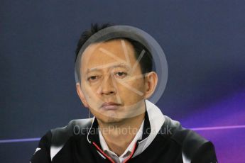 World © Octane Photographic Ltd. F1 Spanish GP FIA Team Personnel Press Conference, Circuit de Barcelona Catalunya, Spain, Friday 13th May 2016. Yusuke Hasegawa (Honda). Digital Ref : 1542LB1D5507