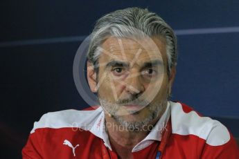 World © Octane Photographic Ltd. F1 Spanish GP FIA Team Personnel Press Conference, Circuit de Barcelona Catalunya, Spain, Friday 13th May 2016. Maurzio Arrivabene (Ferrari). Digital Ref : 1542LB1D5531