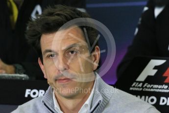 World © Octane Photographic Ltd. F1 Spanish GP FIA Team Personnel Press Conference, Circuit de Barcelona Catalunya, Spain, Friday 13th May 2016. Toto Wolff (Mercedes). Digital Ref : 1542LB1D5543