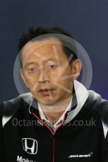 World © Octane Photographic Ltd. F1 Spanish GP FIA Team Personnel Press Conference, Circuit de Barcelona Catalunya, Spain, Friday 13th May 2016. Yusuke Hasegawa (Honda). Digital Ref : 1542LB1D5550