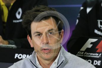 World © Octane Photographic Ltd. F1 Spanish GP FIA Team Personnel Press Conference, Circuit de Barcelona Catalunya, Spain, Friday 13th May 2016. Toto Wolff (Mercedes). Digital Ref : 1542LB1D5568
