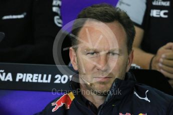 World © Octane Photographic Ltd. F1 Spanish GP FIA Team Personnel Press Conference, Circuit de Barcelona Catalunya, Spain, Friday 13th May 2016. Christian Horner (Red Bull). Digital Ref : 1542LB1D5571