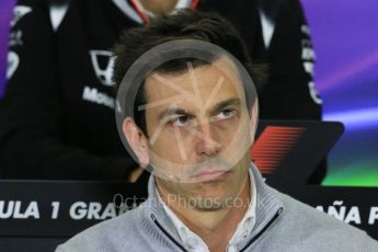 World © Octane Photographic Ltd. F1 Spanish GP FIA Team Personnel Press Conference, Circuit de Barcelona Catalunya, Spain, Friday 13th May 2016. Toto Wolff (Mercedes). Digital Ref : 1542LB1D5579