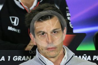 World © Octane Photographic Ltd. F1 Spanish GP FIA Team Personnel Press Conference, Circuit de Barcelona Catalunya, Spain, Friday 13th May 2016. Toto Wolff (Mercedes). Digital Ref : 1542LB1D5614