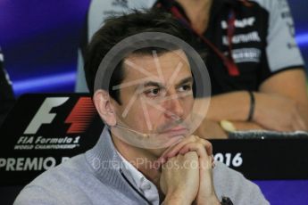 World © Octane Photographic Ltd. F1 Spanish GP FIA Team Personnel Press Conference, Circuit de Barcelona Catalunya, Spain, Friday 13th May 2016. Toto Wolff (Mercedes). Digital Ref : 1542LB1D5636