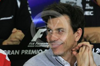 World © Octane Photographic Ltd. F1 Spanish GP FIA Team Personnel Press Conference, Circuit de Barcelona Catalunya, Spain, Friday 13th May 2016. Toto Wolff (Mercedes). Digital Ref : 1542LB1D5658