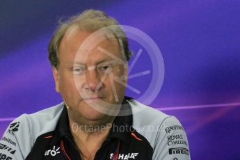 World © Octane Photographic Ltd. F1 Spanish GP FIA Team Personnel Press Conference, Circuit de Barcelona Catalunya, Spain, Friday 13th May 2016. Robert Fernley (Force India). Digital Ref : 1542LB1D5729