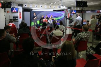World © Octane Photographic Ltd. F1 Spanish GP FIA Team Personnel Press Conference, Circuit de Barcelona Catalunya, Spain, Friday 13th May 2016. Cyril Abiteboul (Renault), Maurzio Arrivabene (Ferrari), Robert Fernley (Force India), Yusuke Hasegawa (Honda), Christian Horner (Red Bull), Toto Wolff (Mercedes). Digital Ref : 1542LB5D3744