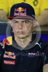 World © Octane Photographic Ltd. F1 Spanish GP FIA Press Conference, Circuit de Barcelona Catalunya, Spain, Thursday 12th May 2016. Red Bull Racing RB12 – Max Verstappen. Digital Ref : 1534LB1D3486