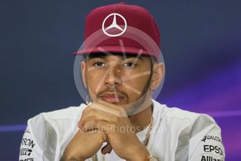 World © Octane Photographic Ltd. F1 Spanish GP FIA Press Conference, Circuit de Barcelona Catalunya, Spain, Thursday 12th May 2016. Mercedes AMG Petronas W07 Hybrid – Lewis Hamilton. Digital Ref : 1534LB1D3579