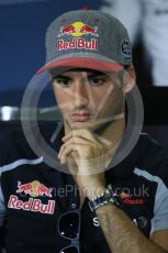 World © Octane Photographic Ltd. F1 Spanish GP FIA Press Conference, Circuit de Barcelona Catalunya, Spain, Thursday 12th May 2016. Scuderia Toro Rosso STR11 – Carlos Sainz. Digital Ref : 1534LB1D3682