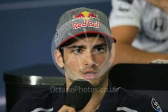 World © Octane Photographic Ltd. F1 Spanish GP FIA Press Conference, Circuit de Barcelona Catalunya, Spain, Thursday 12th May 2016. Scuderia Toro Rosso STR11 – Carlos Sainz. Digital Ref : 1534LB1D3707