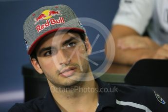 World © Octane Photographic Ltd. F1 Spanish GP FIA Press Conference, Circuit de Barcelona Catalunya, Spain, Thursday 12th May 2016. Scuderia Toro Rosso STR11 – Carlos Sainz. Digital Ref : 1534LB1D3765