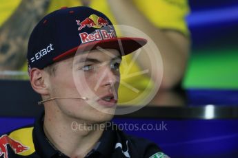 World © Octane Photographic Ltd. F1 Spanish GP FIA Press Conference, Circuit de Barcelona Catalunya, Spain, Thursday 12th May 2016. Red Bull Racing RB12 – Max Verstappen. Digital Ref : 1534LB1D3791