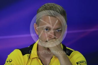 World © Octane Photographic Ltd. F1 Spanish GP FIA Press Conference, Circuit de Barcelona Catalunya, Spain, Thursday 12th May 2016. Renault Sport F1 Team RS16 - Kevin Magnussen. Digital Ref : 1534LB1D3812