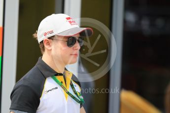 World © Octane Photographic Ltd. Haas F1 Team VF-16 Development driver - Santino Ferrucci. Thursday 12th May 2016, F1 Spanish GP Set up, Circuit de Barcelona Catalunya, Spain. Digital Ref : 1532CB1D2320
