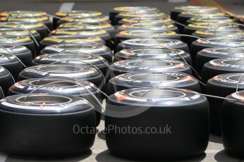 World © Octane Photographic Ltd. Sauber F1 Team Pirelli tyres. Thursday 12th May 2016, F1 Spanish GP Set up, Circuit de Barcelona Catalunya, Spain. Digital Ref : 1532CB1D2324