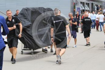 World © Octane Photographic Ltd. Renault Sport F1 Team RS16 large parts delivery. Thursday 12th May 2016, F1 Spanish GP Set up, Circuit de Barcelona Catalunya, Spain. Digital Ref : 1532CB1D2371