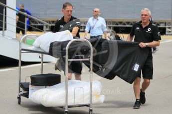 World © Octane Photographic Ltd. Renault Sport F1 Team RS16 large parts delivery. Thursday 12th May 2016, F1 Spanish GP Set up, Circuit de Barcelona Catalunya, Spain. Digital Ref : 1532CB1D2378