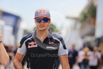 World © Octane Photographic Ltd. Scuderia Toro Rosso STR11 – Carlos Sainz. Thursday 12th May 2016, F1 Spanish GP Set up, Circuit de Barcelona Catalunya, Spain. Digital Ref :1532CB1D2439