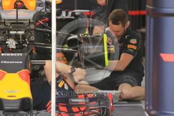 World © Octane Photographic Ltd. Red Bull Racing RB12 front suspension. Thursday 12th May 2016, F1 Spanish GP Set up, Circuit de Barcelona Catalunya, Spain. Digital Ref :1532CB1D2577