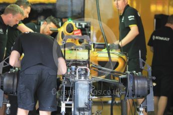 World © Octane Photographic Ltd. Renault Sport F1 Team RS16 setup. Thursday 12th May 2016, F1 Spanish GP Set up, Circuit de Barcelona Catalunya, Spain. Digital Ref :1532CB1D2597
