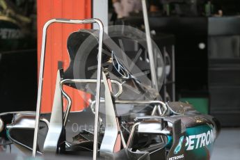 World © Octane Photographic Ltd. Mercedes AMG Petronas W07 Hybrid bodywork. Thursday 12th May 2016, F1 Spanish GP Set up, Circuit de Barcelona Catalunya, Spain. Digital Ref :1532CB1D2650