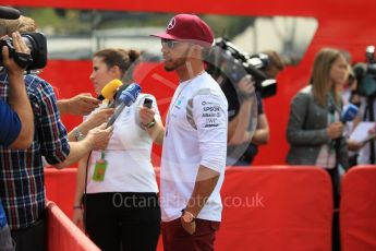World © Octane Photographic Ltd. Mercedes AMG Petronas W07 Hybrid – Lewis Hamilton. Thursday 12th May 2016, F1 Spanish GP Set up, Circuit de Barcelona Catalunya, Spain. Digital Ref :1532CB1D2812