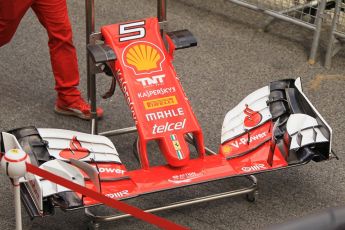 World © Octane Photographic Ltd. Scuderia Ferrari SF16-H front wing – Sebastian Vettel. Thursday 12th May 2016, F1 Spanish GP Set up, Circuit de Barcelona Catalunya, Spain. Digital Ref : 1532CB1D6565