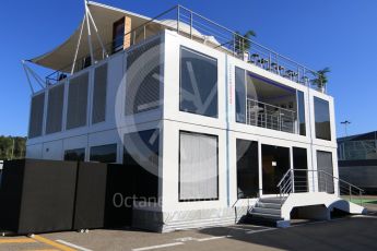 World © Octane Photographic Ltd. Williams Martini Racing, Williams Mercedes hospitality unit. Thursday 12th May 2016, F1 Spanish GP Set up, Circuit de Barcelona Catalunya, Spain. Digital Ref :1532CB7D6315