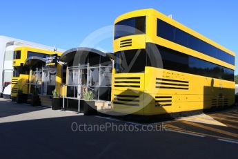 World © Octane Photographic Ltd. Renault Sport F1 Team hospitality unit. Thursday 12th May 2016, F1 Spanish GP Set up, Circuit de Barcelona Catalunya, Spain. Digital Ref :1532CB7D6316